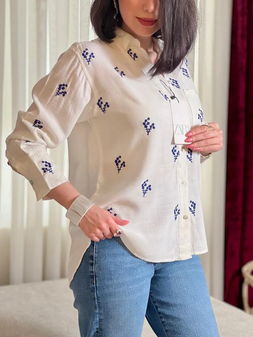 شومیز گلدوزی زارا