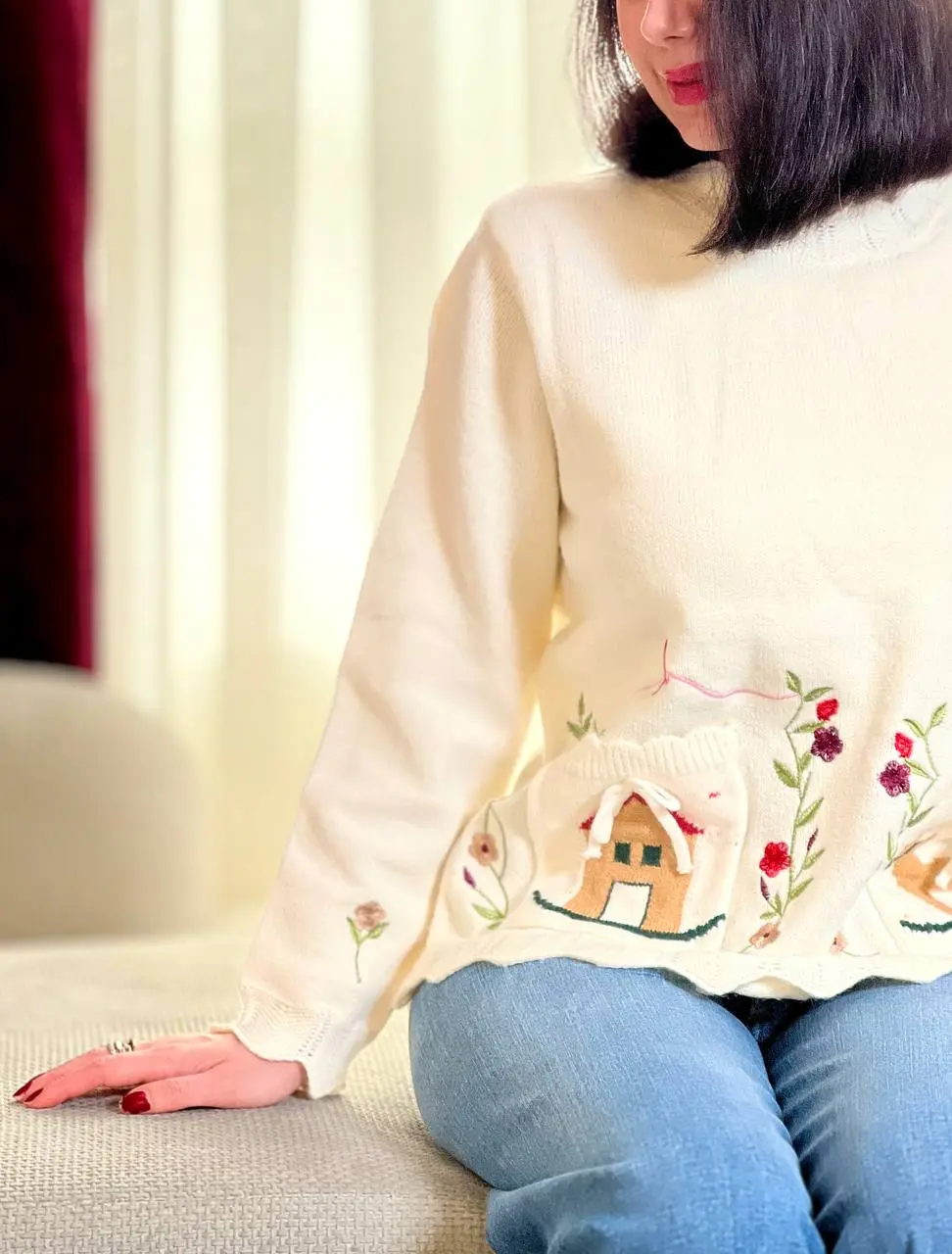 بلوز بافت گلدوزی کیوت هوم