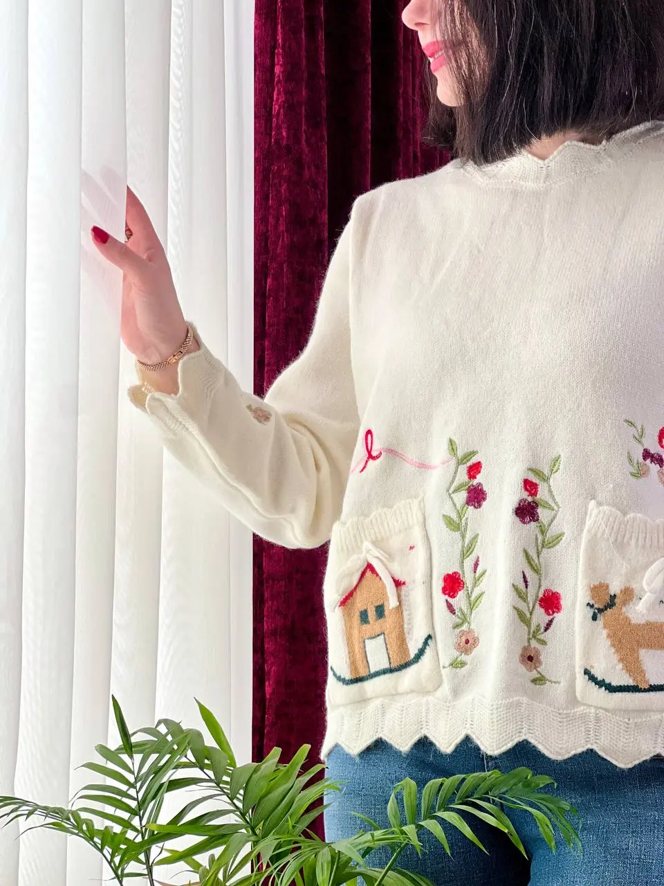 بلوز بافت گلدوزی کیوت هوم