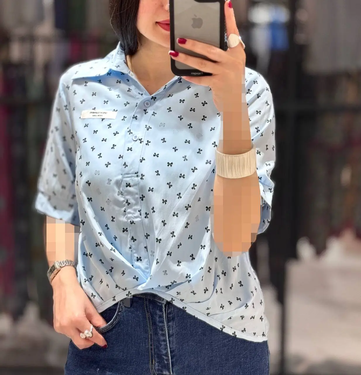 شومیز جلو پیچ پاپیونی