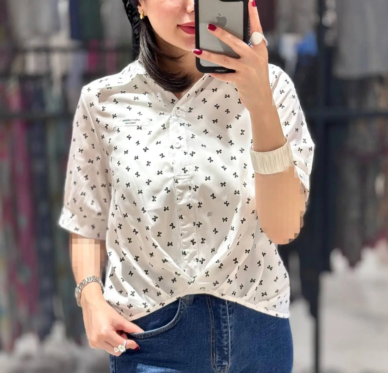 شومیز جلو پیچ پاپیونی