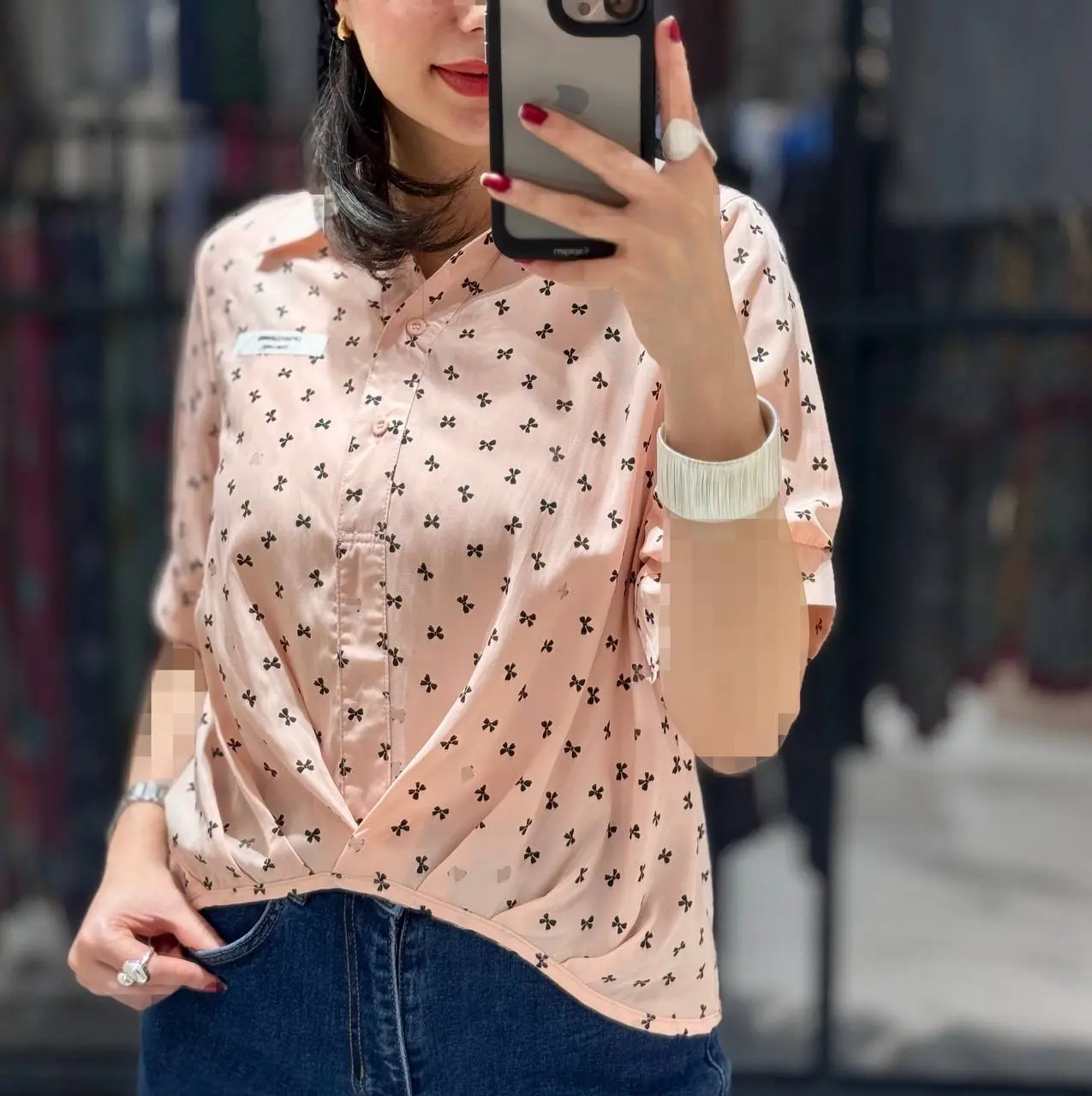 شومیز جلو پیچ پاپیونی