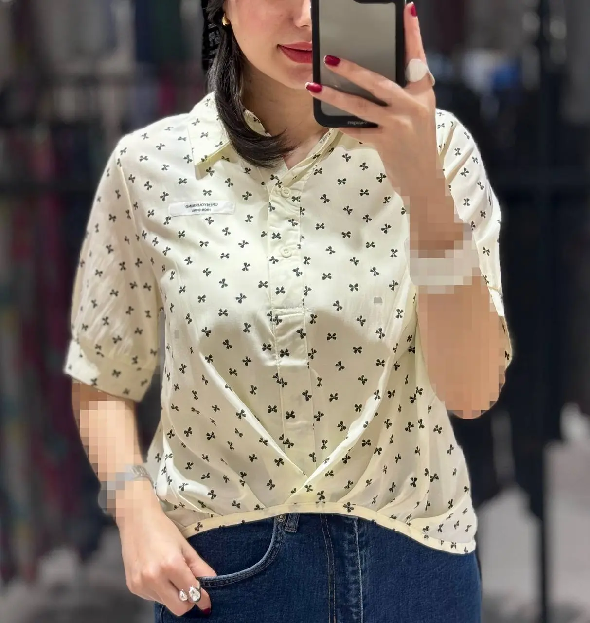شومیز جلو پیچ پاپیونی