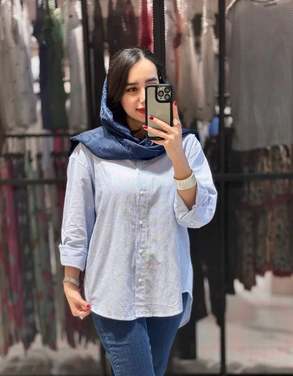 شومیز راه راه اور سایز قد بلند Stradiva