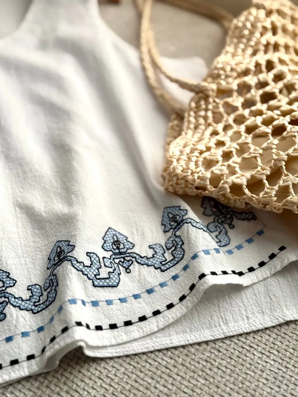 تاپ شومیز لینن گلدوزی زنانه
