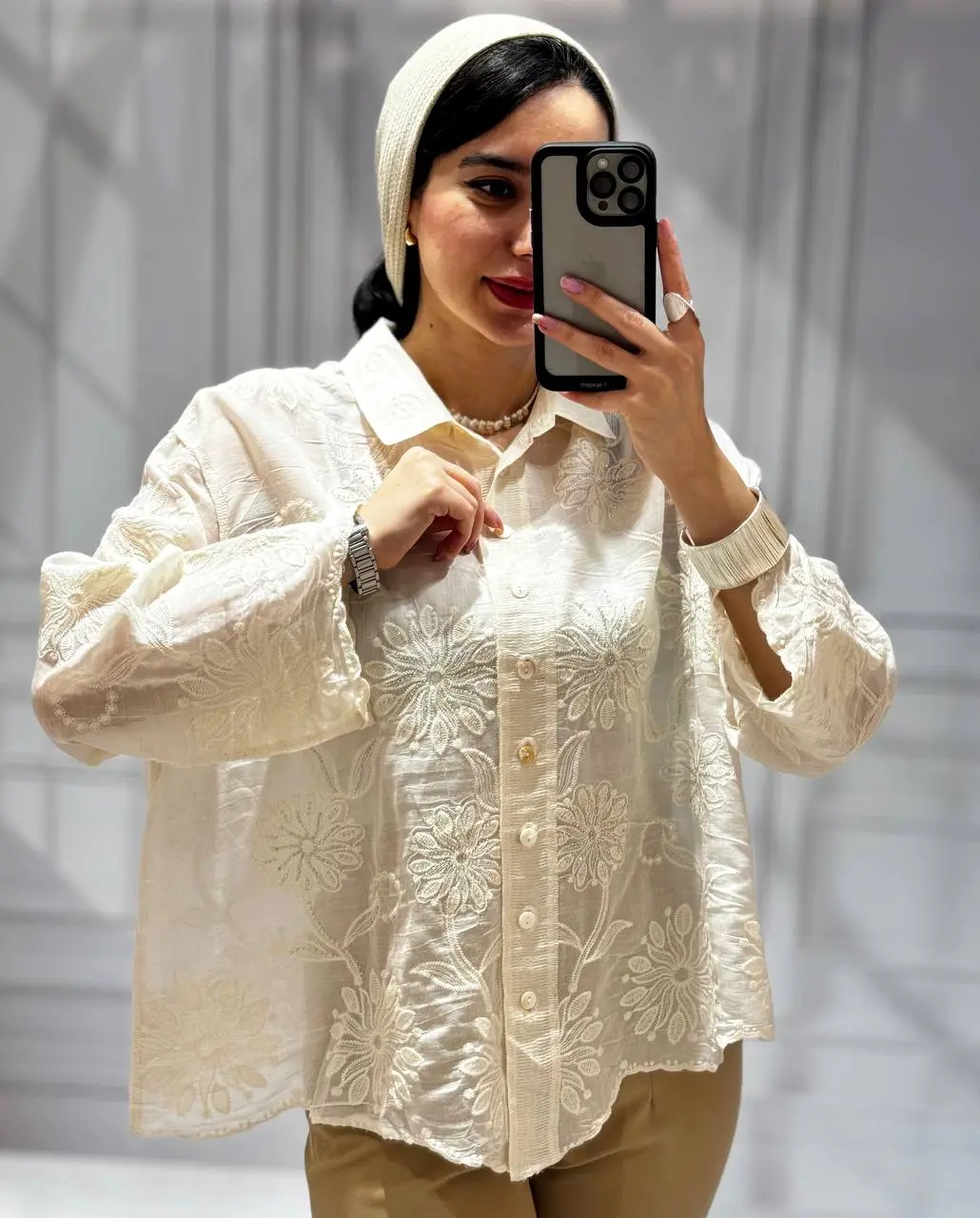شومیز گلدوزی نگینی