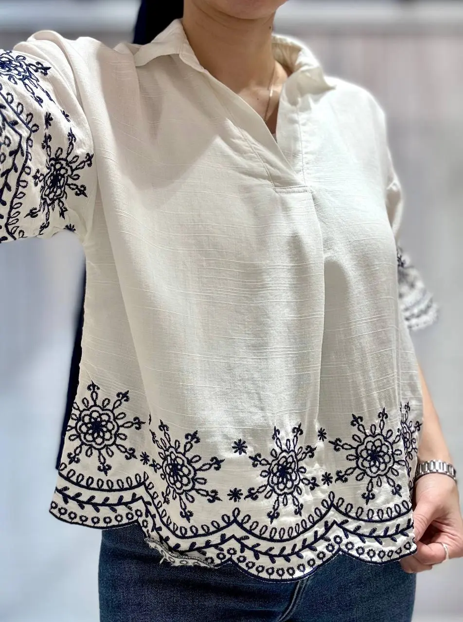 شومیز زنانه گلدوزی OYSHO